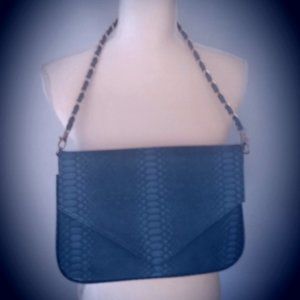 Blue Snakeskin Look Purse/Bag Mint Condition